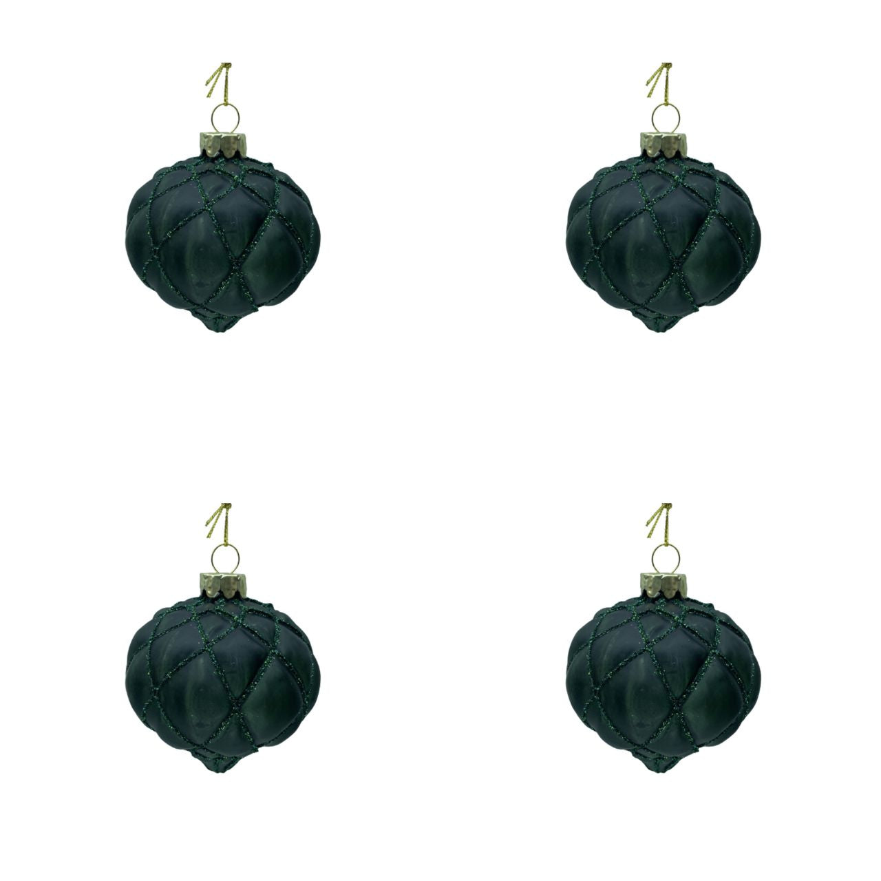 4 Stk. Christbaumkugeln mit Spitze